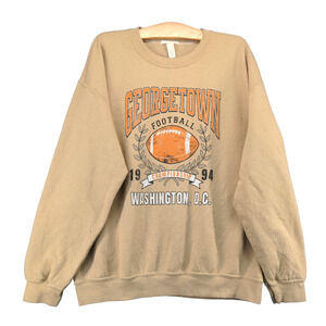 Full Tilt Men's Pullover Sweatshirt Large Tan Georgetown Football Championship